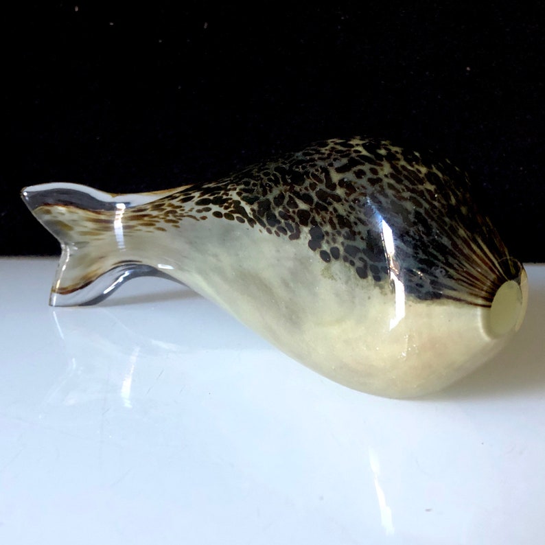 Vintage Wedgwood Speckled Trout Glass Sculpture Paperweight Etsy