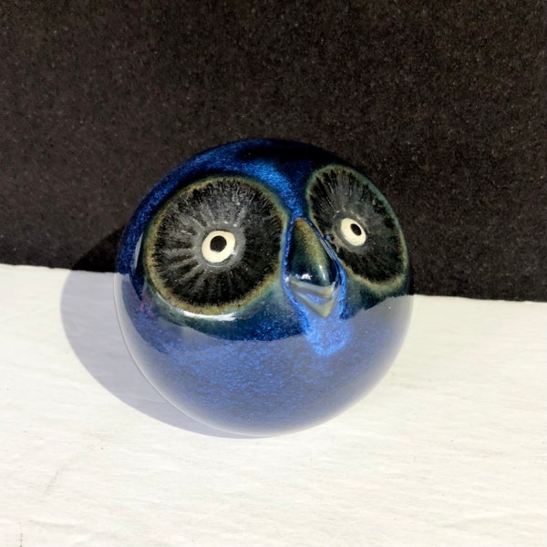 Hoot! Hoot! Adorable Blue Ceramic Owl Figurine