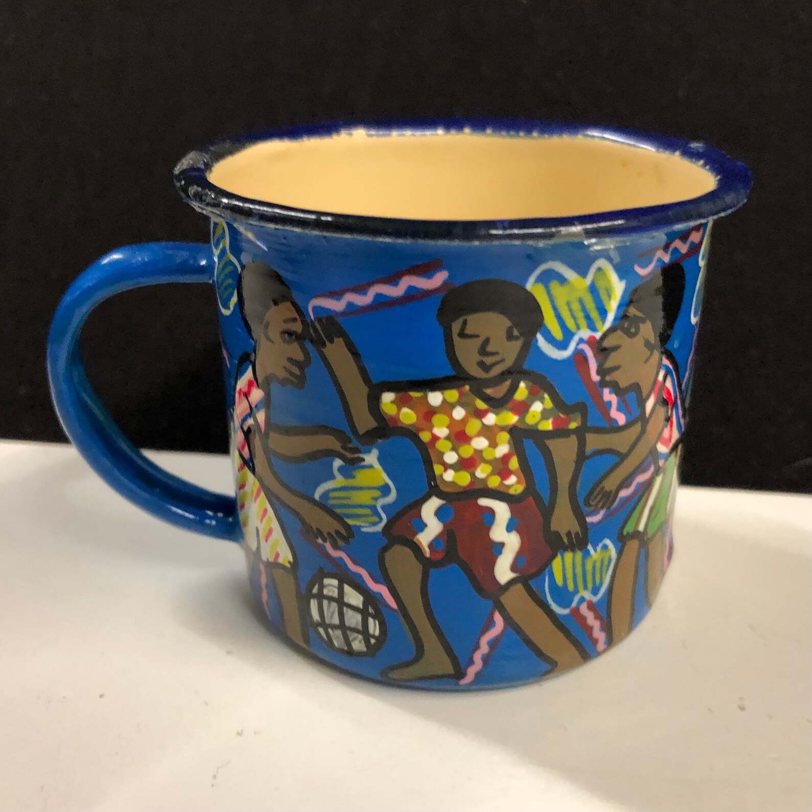 Pair of Hand Painted African Folk Art Tin Cups Signed Tendai Etsy