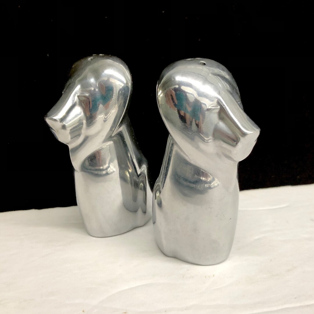 Nambe Savana Set Saliera E Pepe A Forma Di Elefante - Design Originale In Lega Metallica - Progettato Da Neil Cohen