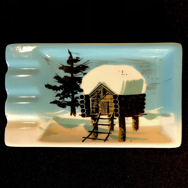 Matthew Adams 185a Hand Painted Bowl Ashtray Alaskan Inuit Eskimo Mid Century Modern