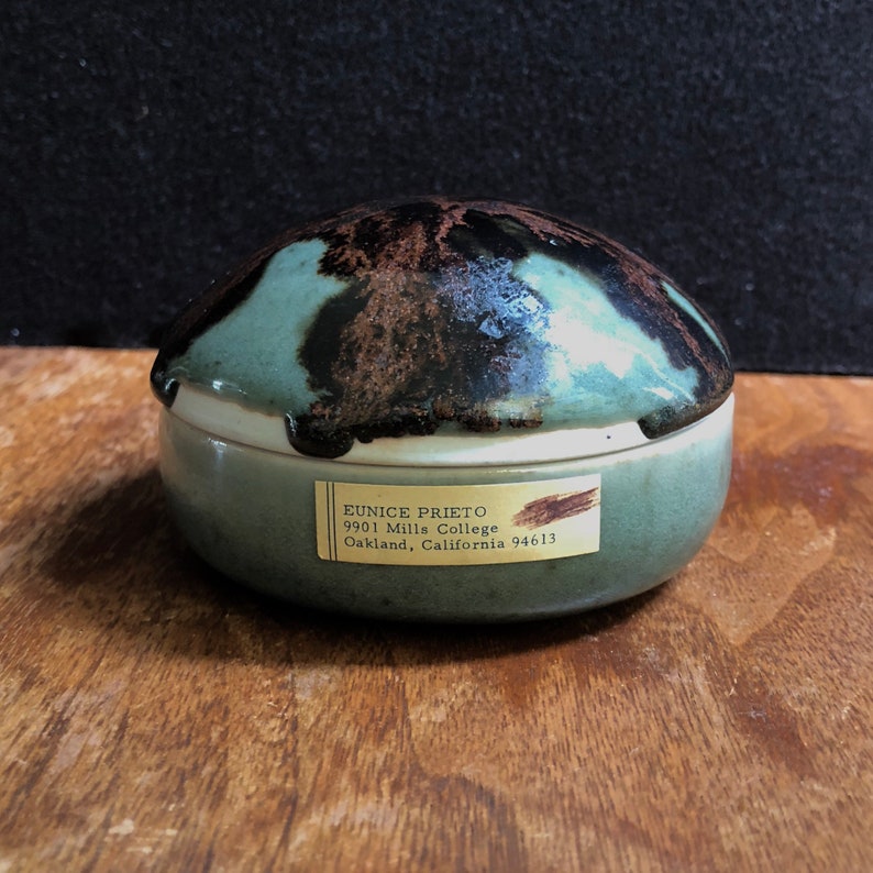 Vintage Eunice Prieto Damron Studio Pottery Box Mills College 1960s