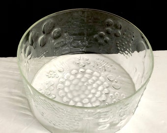 Oiva Toikka Nuutajarvi Flora Glass Bowl 7”D Finnish Mid Century Modern