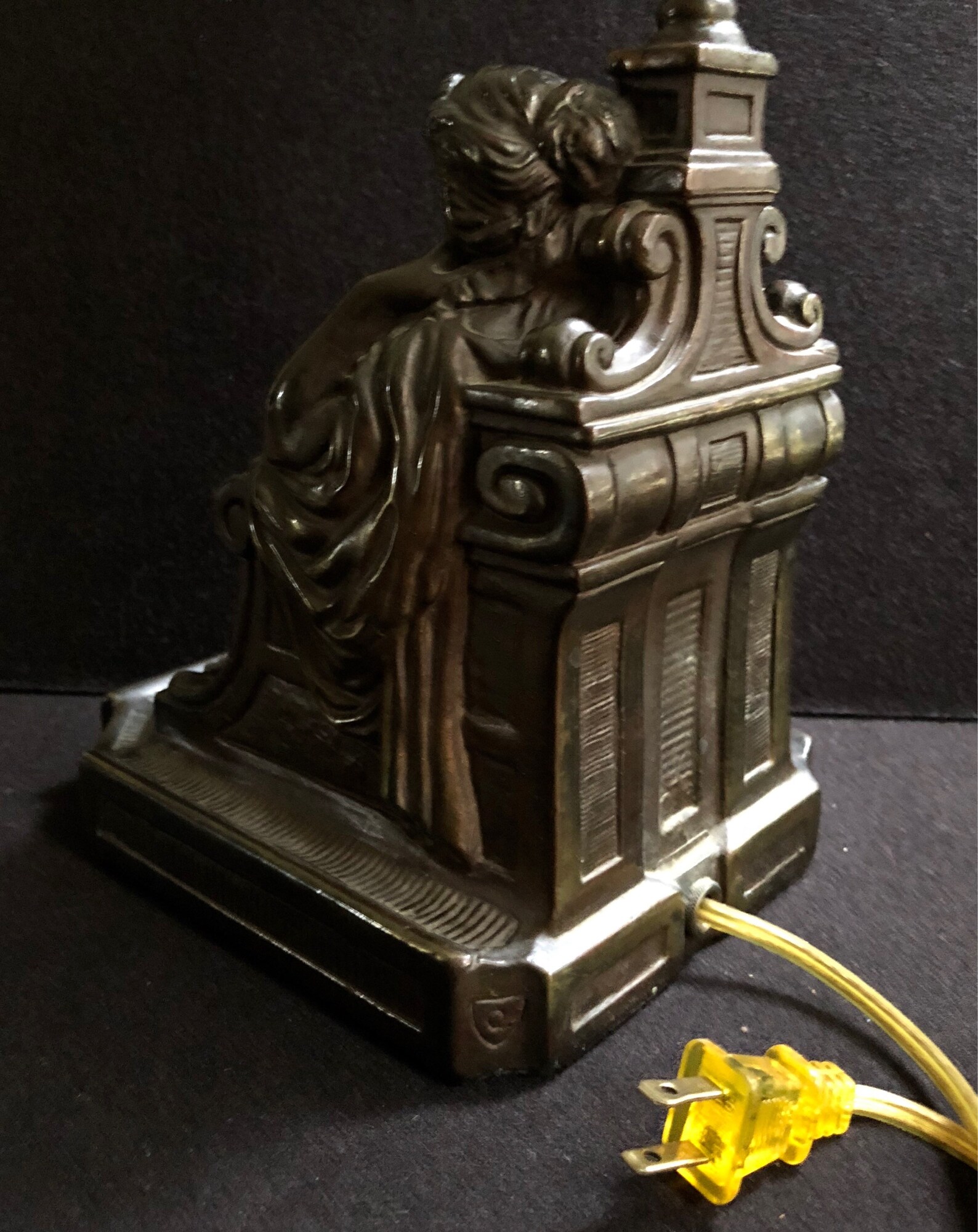 Vintage Rare Armor Bronze Lamp Seated Woman 1920s Free Etsy