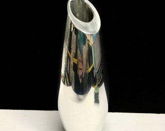 Nambe Studio Modernist Bud Vase #6071 1994 8”H Aluminum Alloy