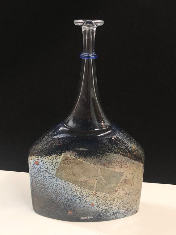 Bertil Vallien Kosta Boda Artist Collection Satellite Flask Vase 