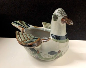 Vintage Ken Edwards Tonala Bird Bowl El Palomar Mexican Folk Art Pottery