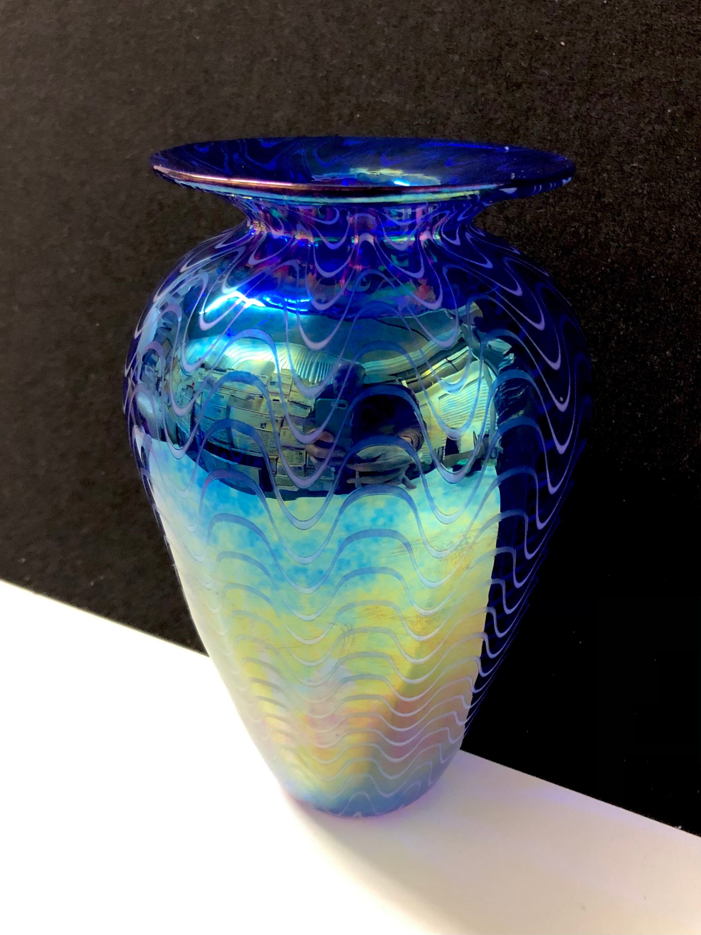 Iridescent Art Glass Vase Glass Eye Studio 7H Seattle Etsy