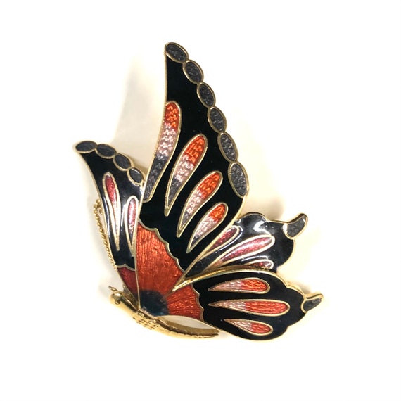 Vintage Cloisonné Butterfly Brooch