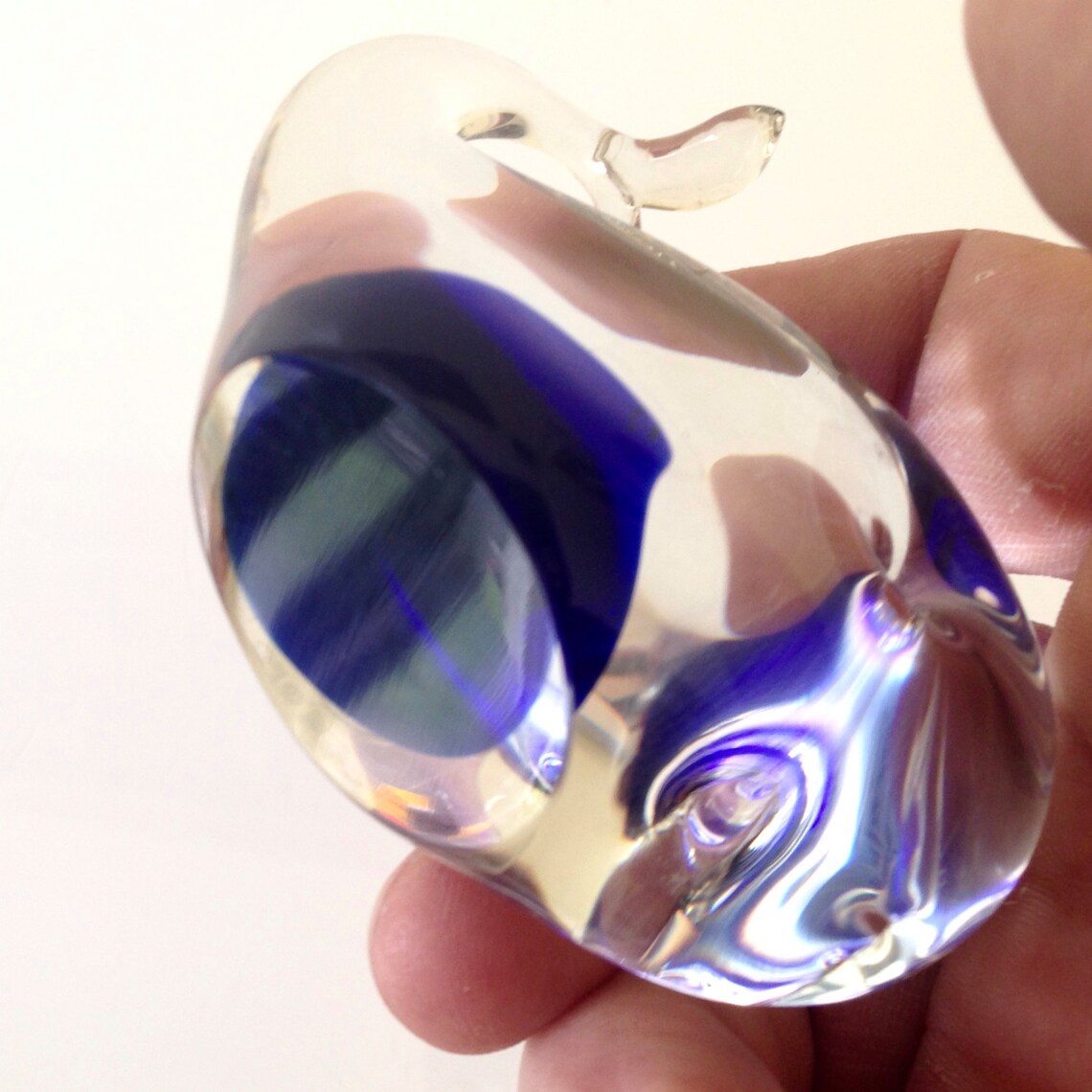 Seguso Ca D'Oro Art Glass Crystal Clear and Blue Whale Etsy
