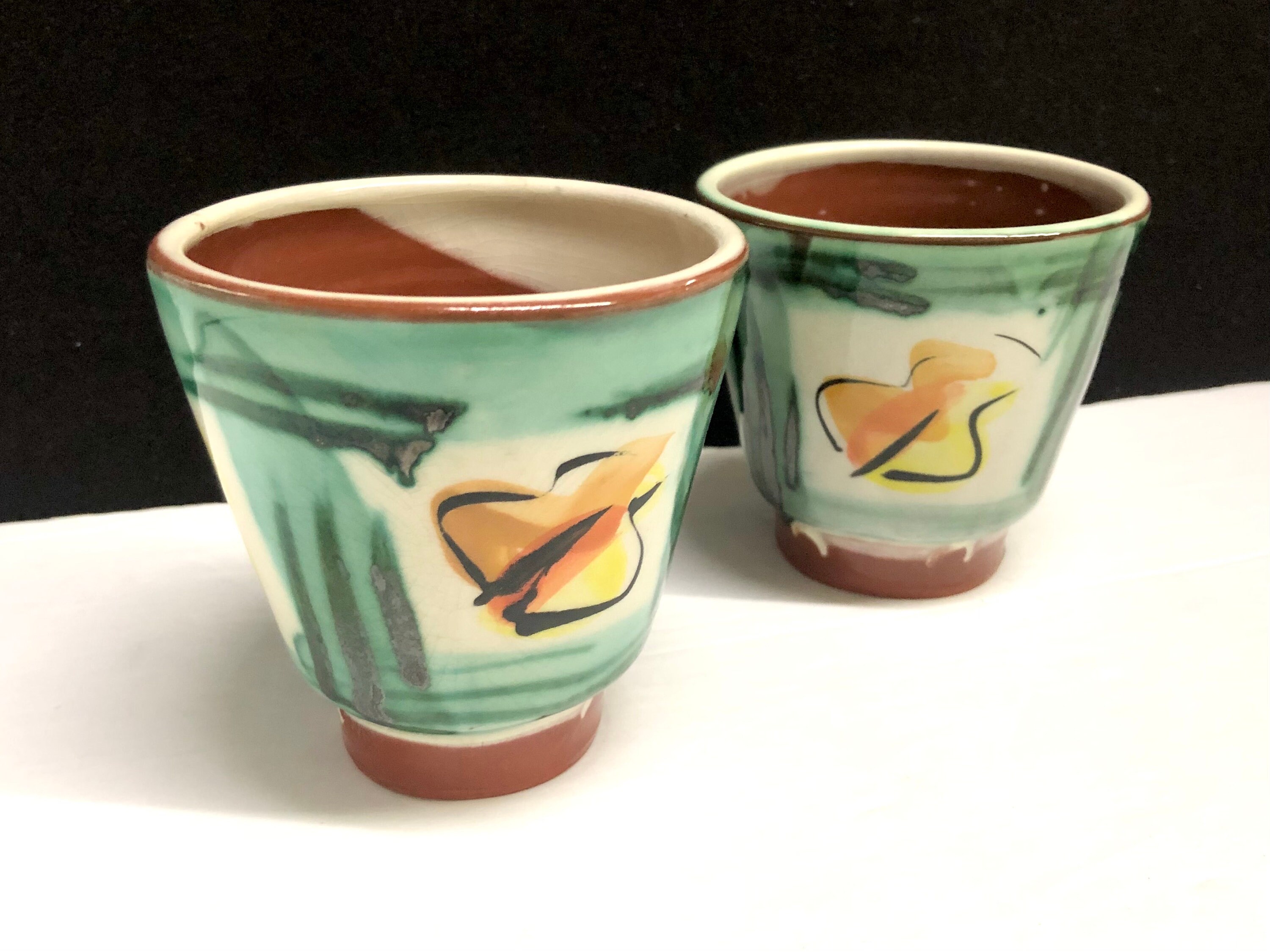 Pair of Liz Lewis Northwest Studio Pottery Cups