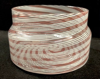 Barovier and Toso Murano Art Glass Jar Spiral Stripes Free Shipping