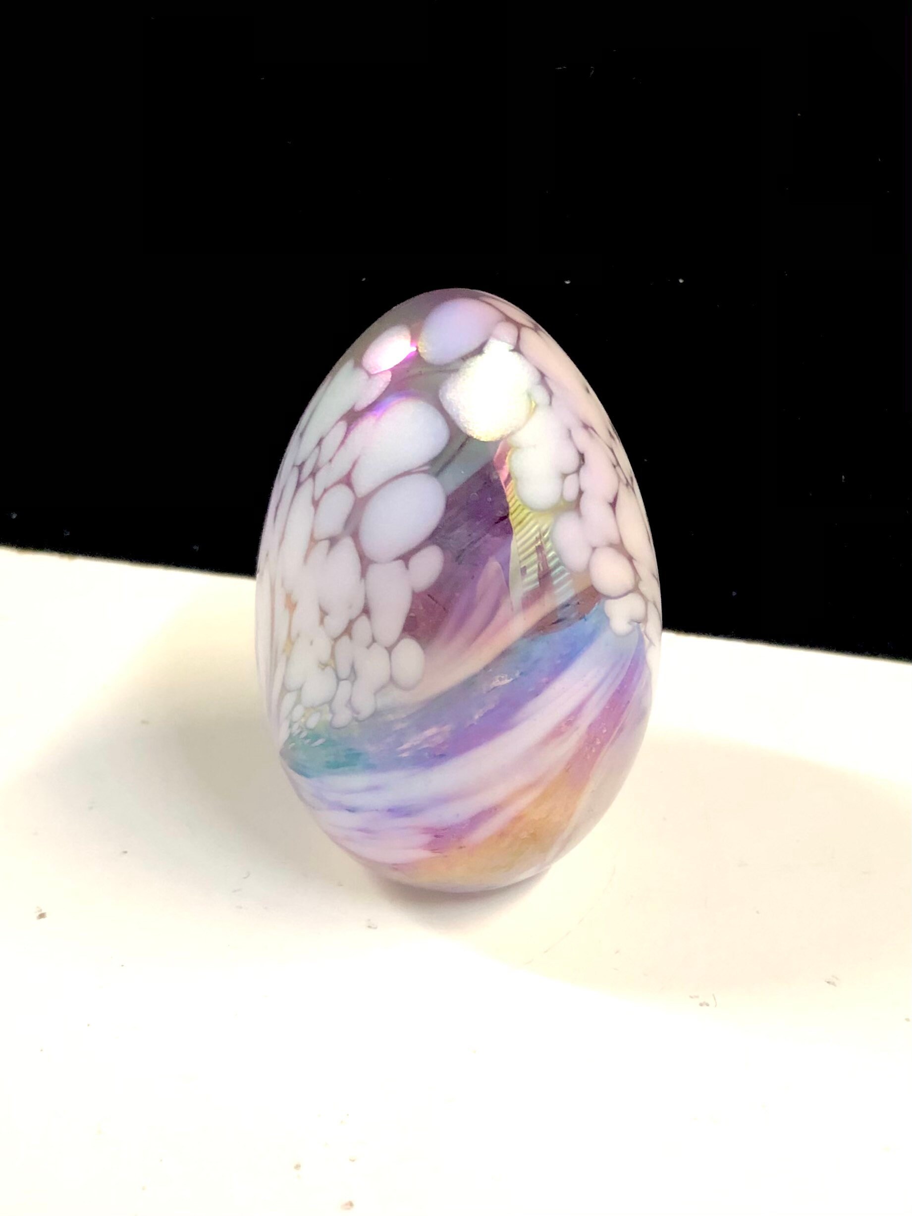 Glass Eye Studio Seattle Iridescent Art Glass Egg Etsy