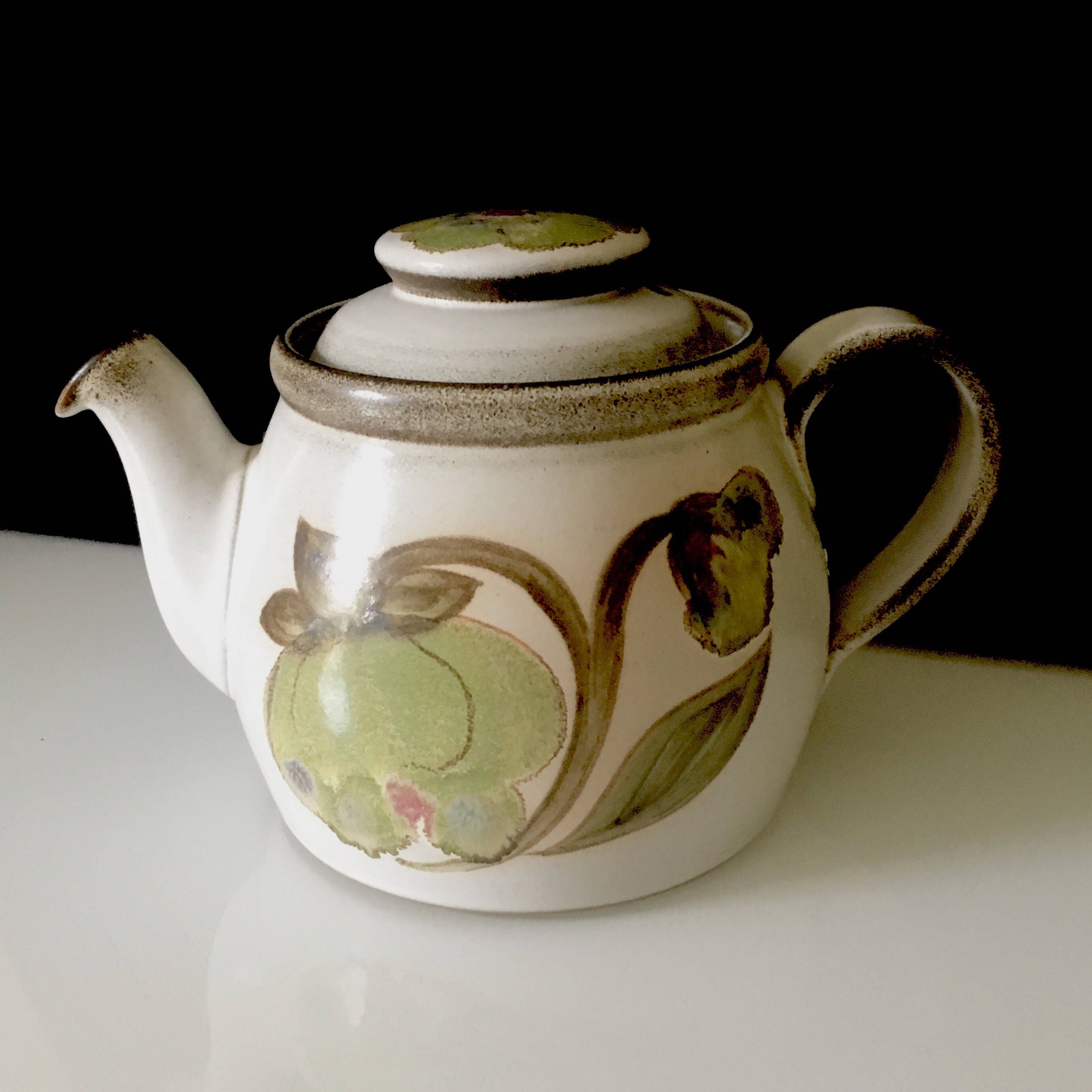 Vintage 1970s Denby Troubadour 2 Pint Teapot Rare Free Etsy