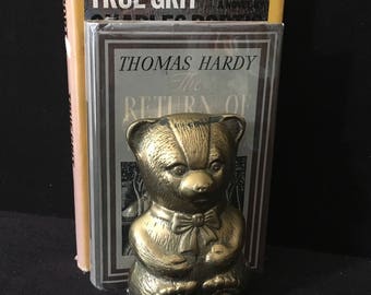 Vintage Brass Teddy Bear Bookend Bon Marche