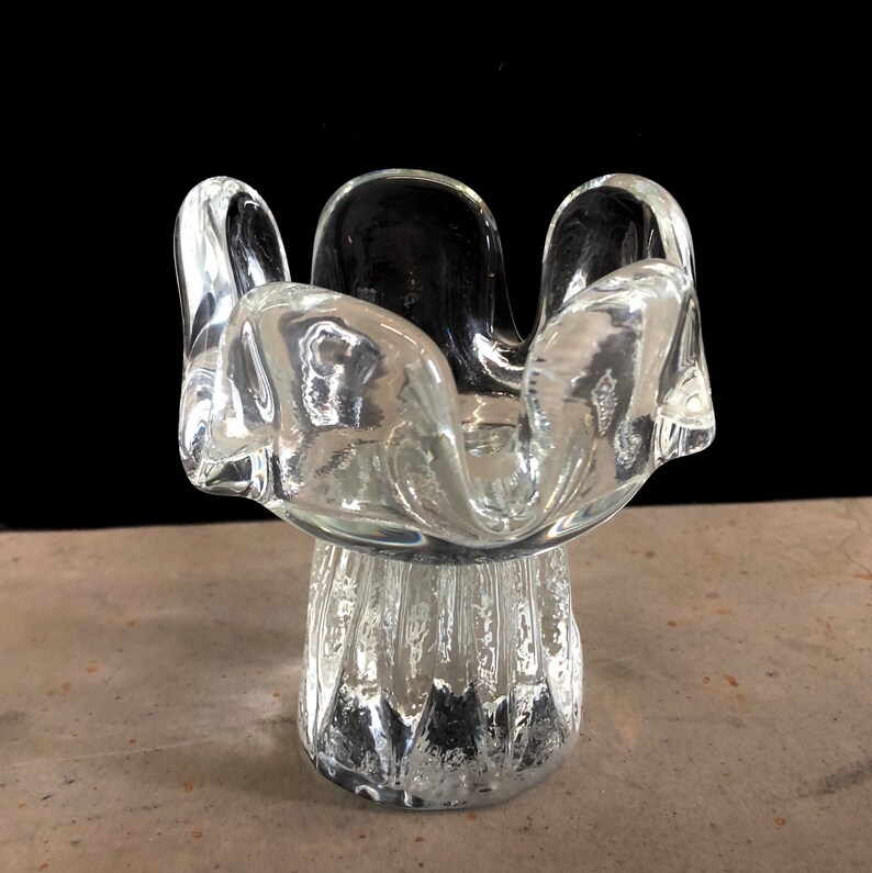 Kosta Boda Sunflower Candle Holder Kid Century Swedish Crystal Etsy