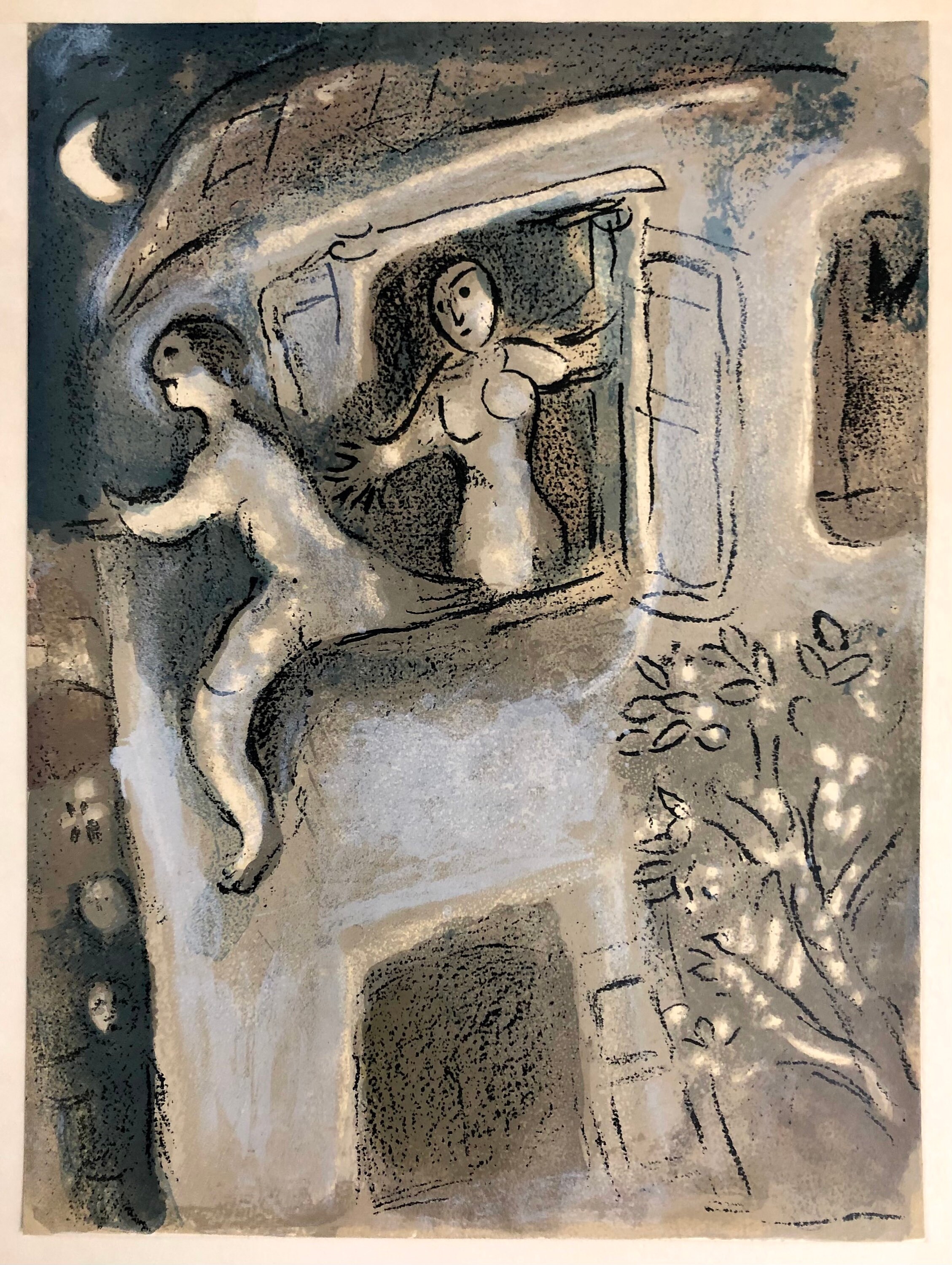 Marc CHAGALL  Les deux profils 1957  Original lithograph on wove paper   Post War  Modern Art  Plazzart