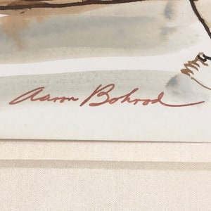 Aaron Bohrod “nude in the Mirror” Pen and Ink Wash Study Signed Free