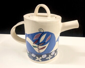 Modernist Studio Pottery Ceramic Teapot Liz Gamberg Seattle Picassoesque