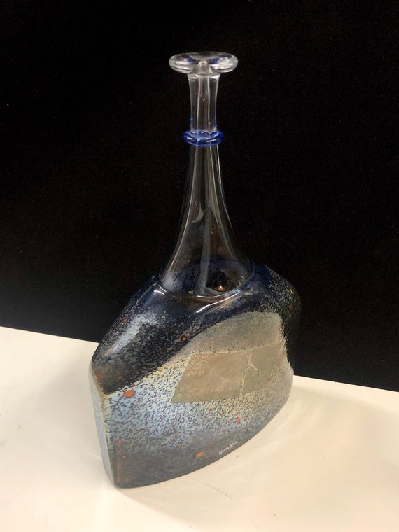 KOSTA BODA SATELLITE Bertil Vallien 未使用品 Bertil Vallien Kosta Boda Artist Collection Satellite Flask