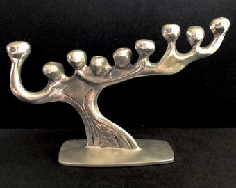 Donald Drumm Menorah Cast Aluminum Mid Century Modernist Brutalist Free Shipping