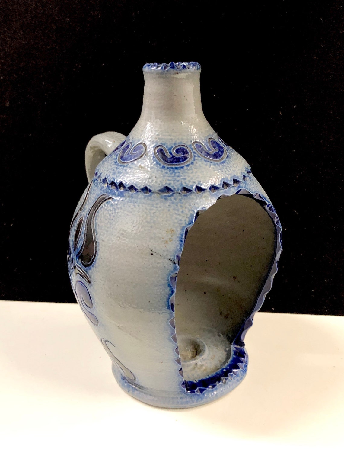 Westerwald German Salt Glaze Pottery Candle Holder Etsy