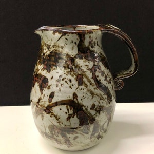 Louis Mideke Hand Built Pitcher Vintage Northwest Studio Pottery 8.5&quot;H Free Shipping
