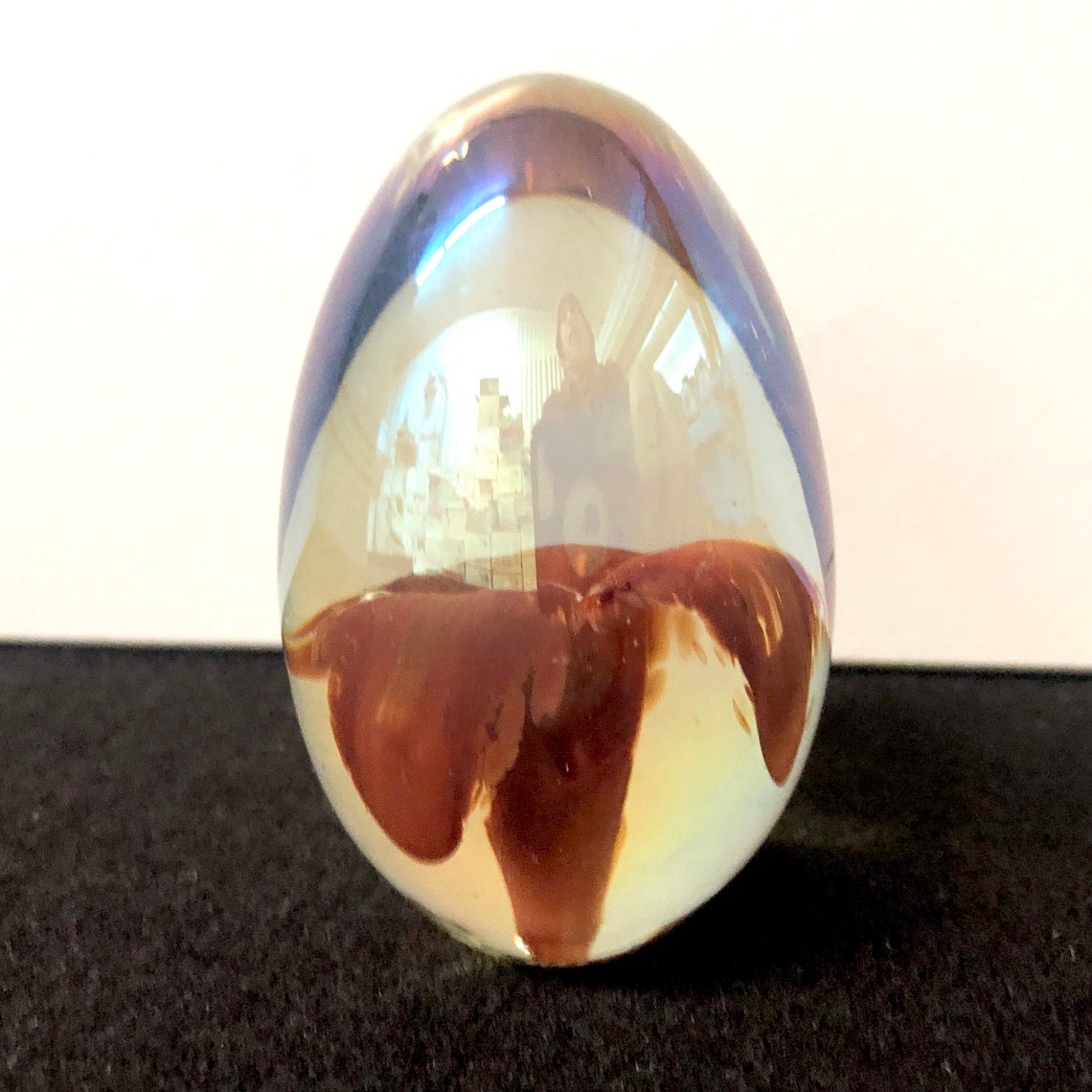 Mount Saint Helens MSH Seattle Art Glass Egg Paperweight Mount Saint Helens MSH Seattle Art Glass Egg Paperweight