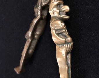 Antique Victorian Punch and Judy Brass Nutcracker