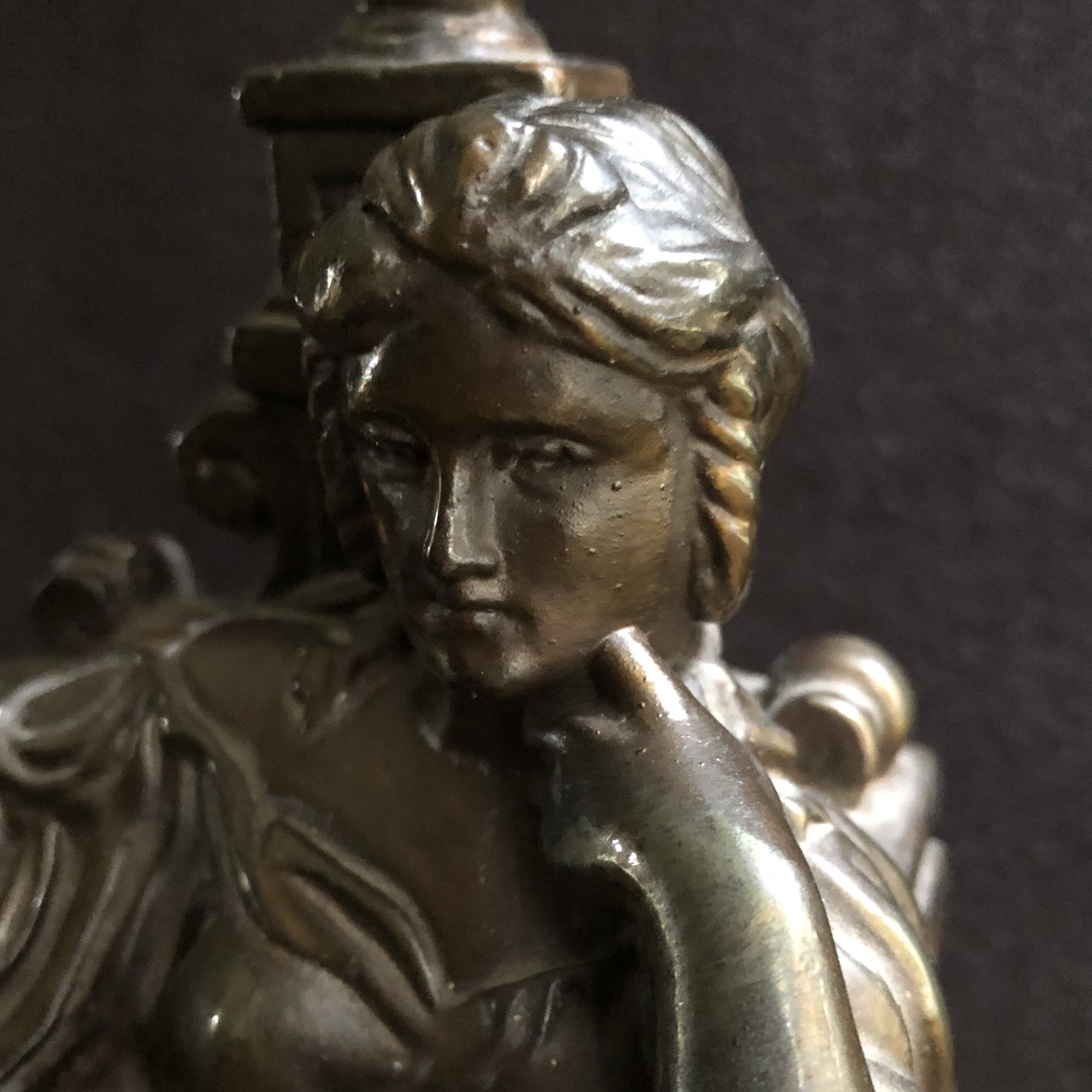 Vintage Rare Armor Bronze Lamp Seated Woman 1920s Free Etsy