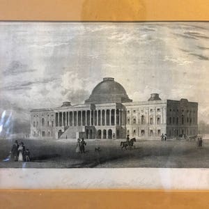 Antique 1830s Washington, DC Engraving of the Capitol by Brown & Andrews