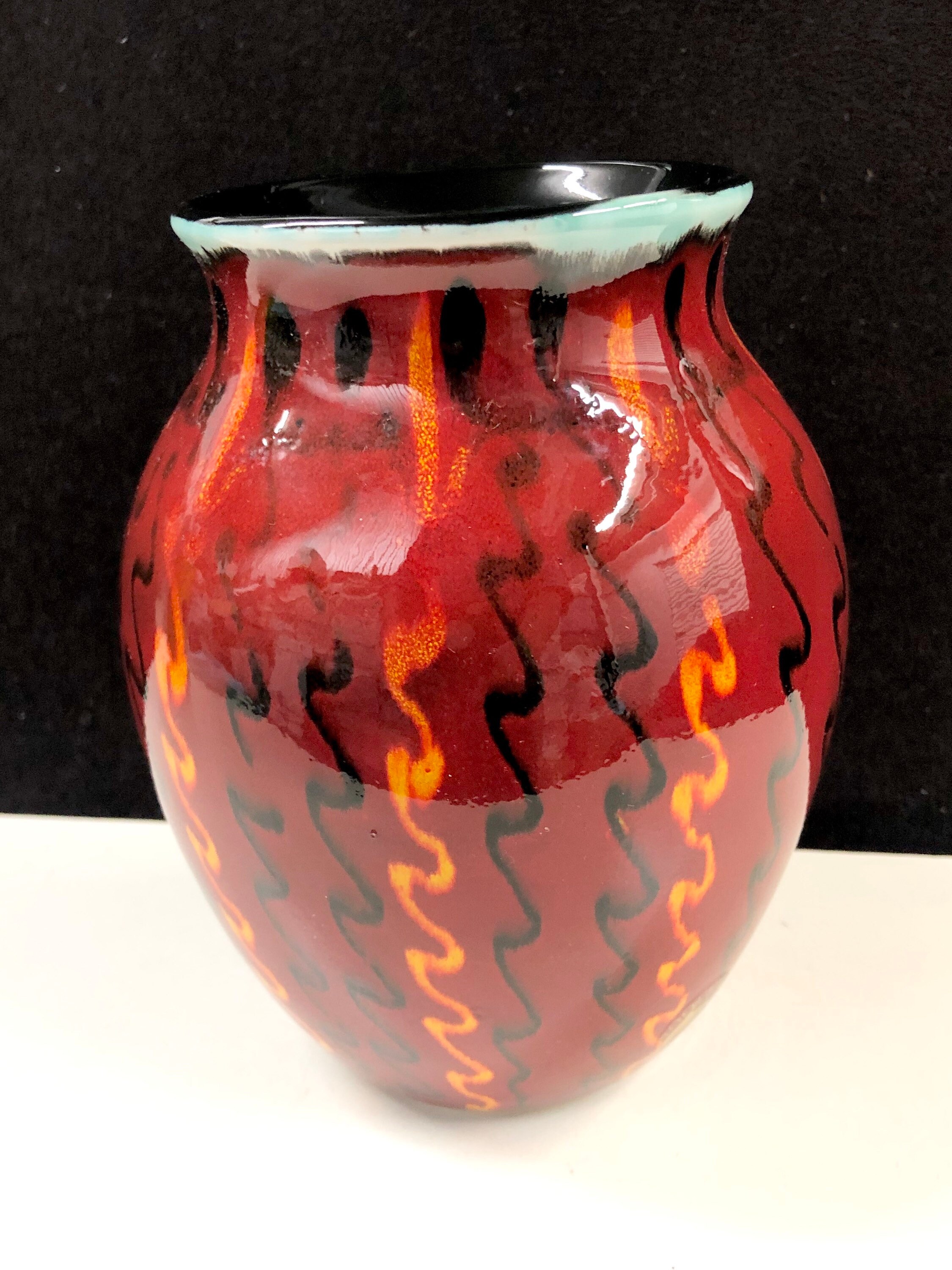 Unique Poole Pottery Red Ceramic Vase Modernist Decor Etsy