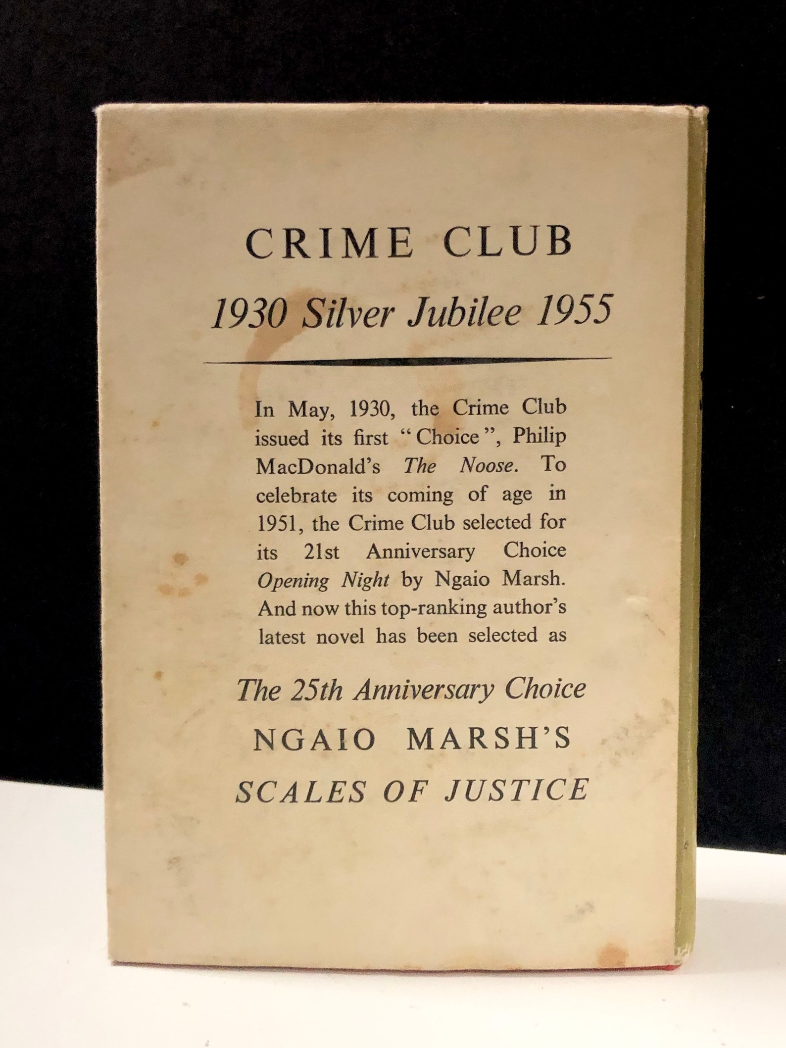 Ngaio Marsh Scales of Justice Crime Club Choice 25th Etsy