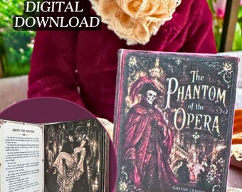 Printable Phantom of the Opera Miniature Book with Inside Pages | DIY Mini Tassel Bookmark, 1/6 Scale, Gothic Horror PDF Digital Download
