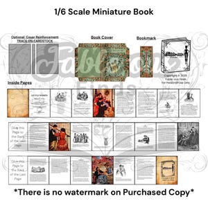 May include: A 1/6 scale miniature book kit with pages, cover, and bookmark. The book cover features the title "Little Women" and illustrations. Includes instructions for assembly. Text on the image: "Fable-ous Finds" and "For Personal Use Only."