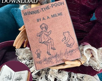 Printable Winnie the Pooh Miniature Book with Pages DIY Project | Fun Quick Craft | Mini Childrens Book, 1/6 Scale, PDF Digital Download