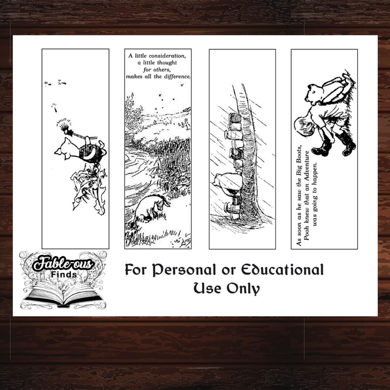 Printable Winnie the Pooh Coloring Bookmarks, Classic Book Cover Book ...