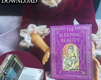 Printable The Sleeping Beauty Miniature Book with Pages | Quick DIY | Fairytale Mini Book, 1/6 Scale, PDF Digital Download Junk Journal
