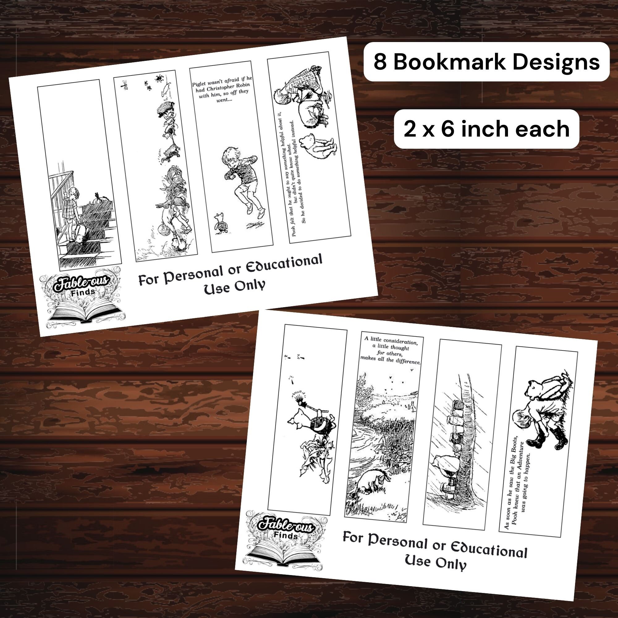 Printable Winnie the Pooh Coloring Bookmarks Winnie the Pooh - Etsy
