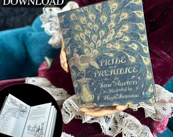Printable Pride and Prejudice Miniature Book with Pages DIY Fun Quick Craft | Mini Childrens Book, 1/6 Scale, PDF Digital Download