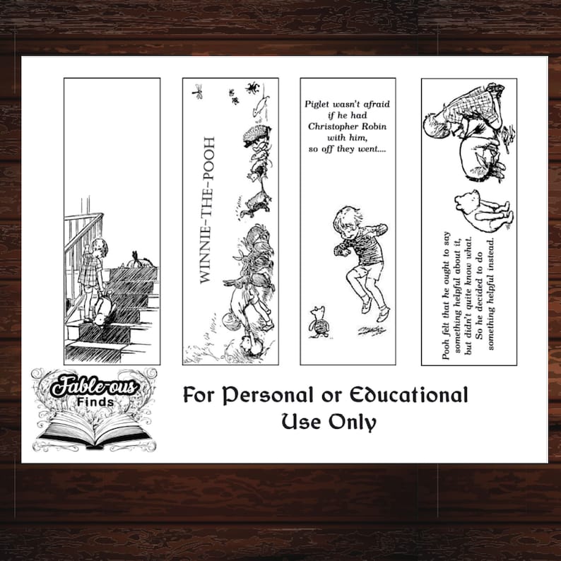 Printable Winnie the Pooh Coloring Bookmarks, Classic Book Cover Book ...