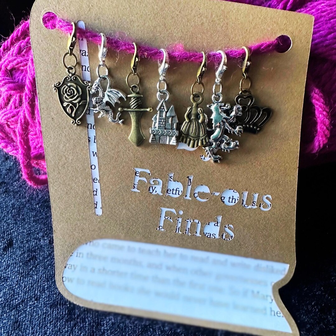 Gothic Fantasy Stitch Markers, 7 Clasp Set, Progress Markers | Zipper ...