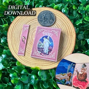 Printable The Art of Faeries Mini Book with Inside Pages | Miniature Tassel Bookmark | DIY Fairy Art History 1/6 Scale, PDF Digital Download