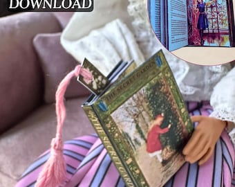 Printable The Secret Garden Miniature Book with Pages | DIY Fun Quick Craft | Mini Tassel Bookmark, 1/6 Scale, PDF Digital Download