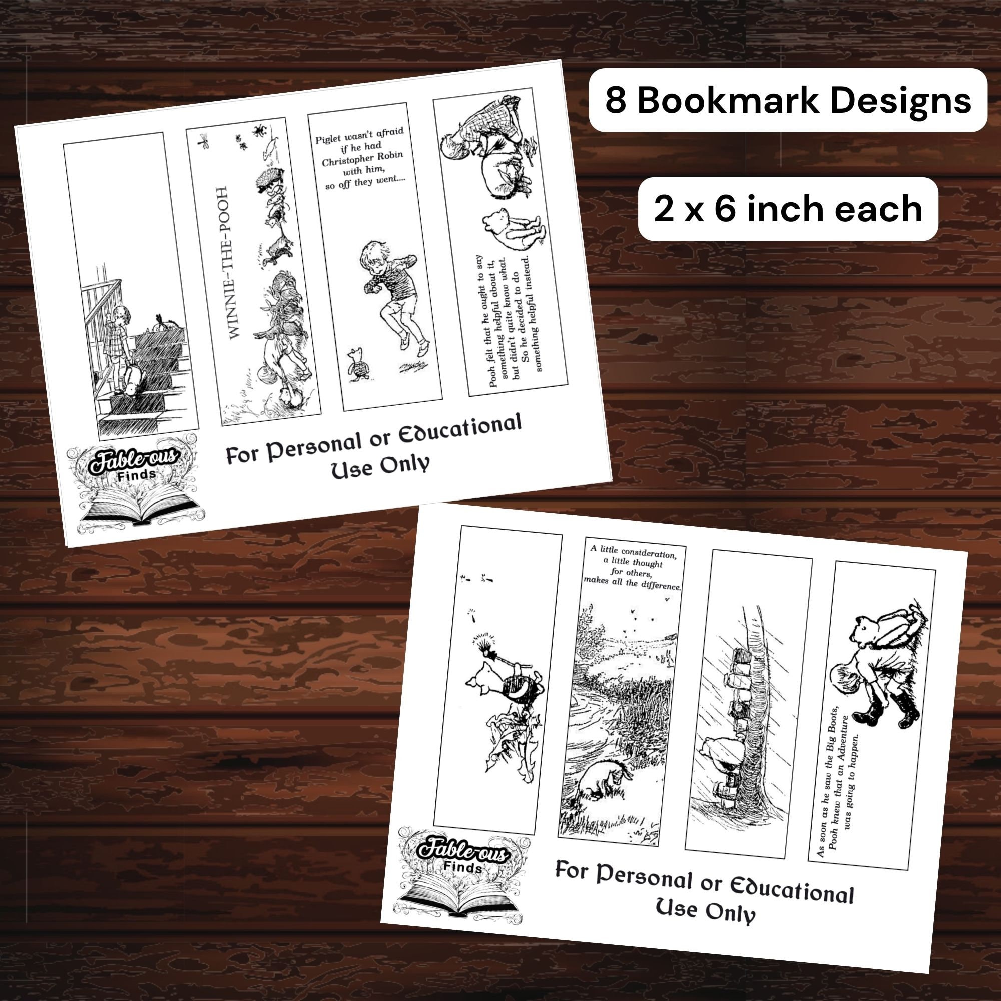 Printable Winnie the Pooh Coloring Bookmarks, Classic Book Cover Book ...