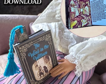 Printable The Wind in the Willows Miniature Book with Pages | DIY Fun Quick Craft | Mini Tassel Bookmark, 1/6 Scale, PDF Digital Download