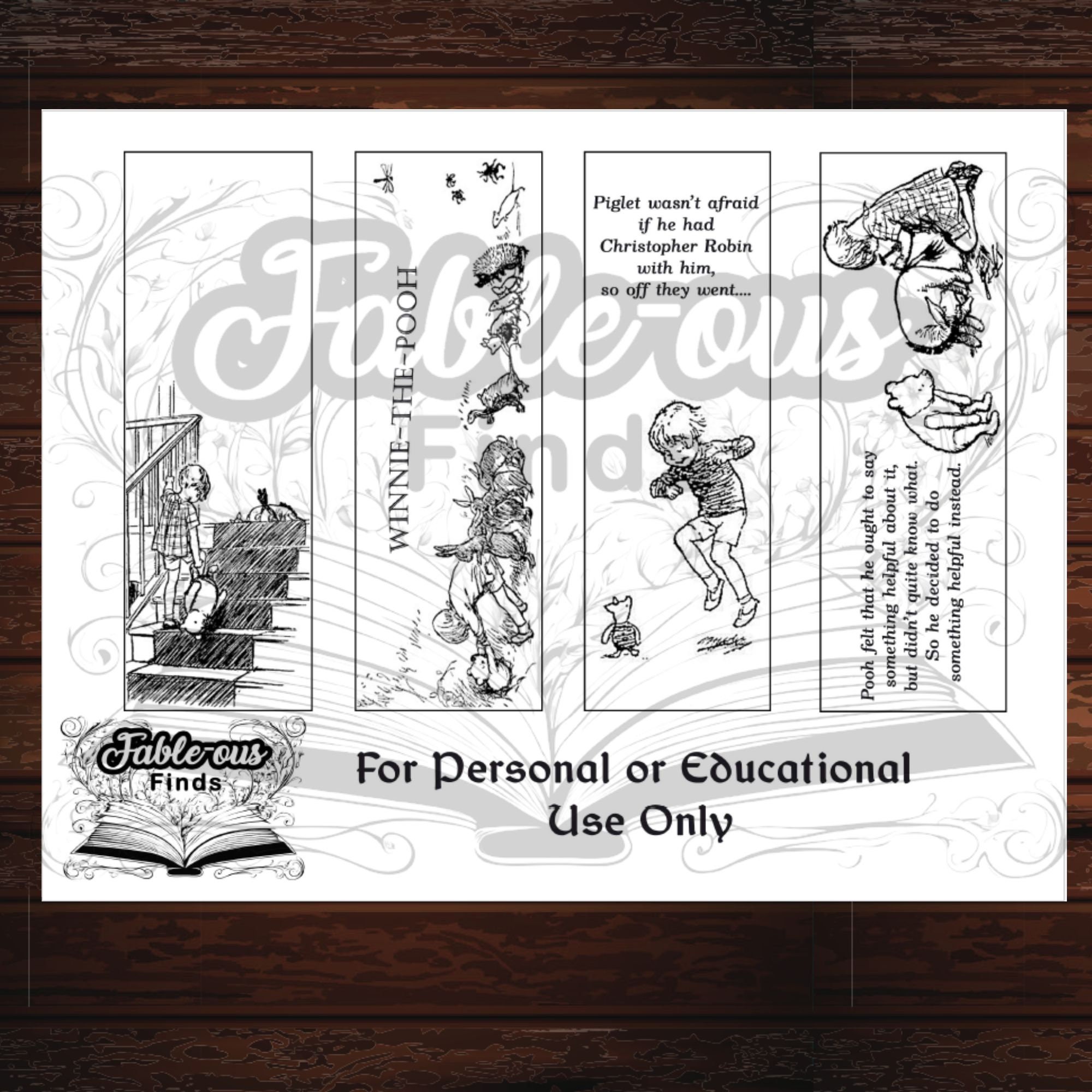 Printable Winnie the Pooh Coloring Bookmarks, Classic Book Cover Book ...