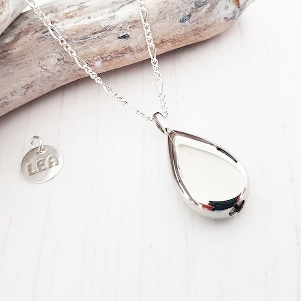 Ashes Memorial Pendant Necklace Tear Drop