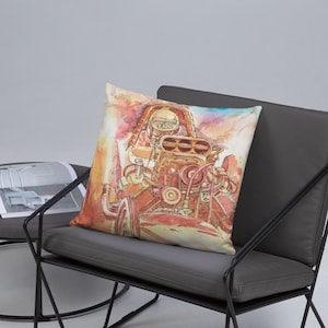Vintage Drag Racing Accent Pillow