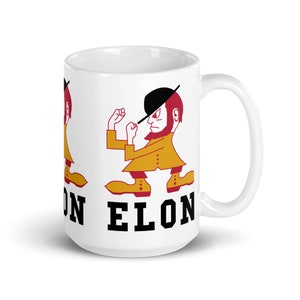 Elon University White Ceramic Mug (White). Officially Licensed Collegiate P Elon University 12 oz White Ceramic Coffee Mug Circle Design